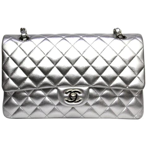 silver chanel bag|metallic silver chanel bag.